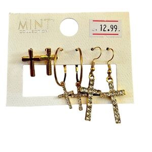 NWT Mint Collection Set of 3 Cross Earrings​​​